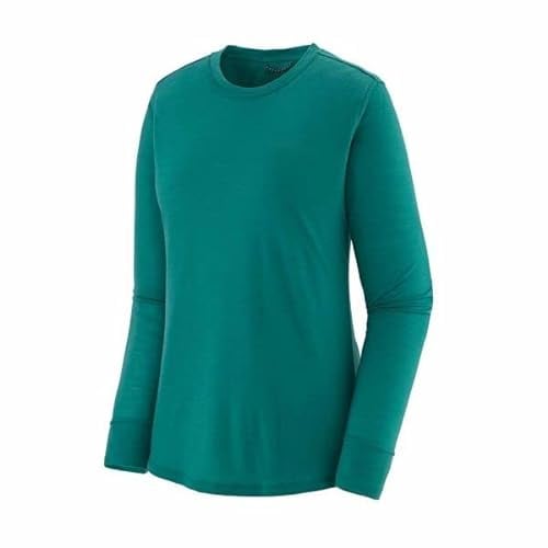 Patagonia Women's Long-Sleeved Cap Cool Merino Shirt Skline Borealis Green (as3, Numeric, Numeric_42, Numeric_44, Regular, Regular)