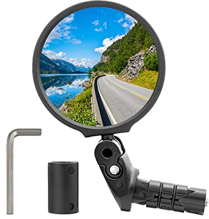 Arkham Fahrradspiegel, Fahrradspiegel für Lenker E-bike, 360° drehbarer Fahrrad Rückspiegel Lenkerendenspiegel für, HD Fahrrad Spiegel für Rennräder, Mountainbike 14.8–23mm(1 Stück)