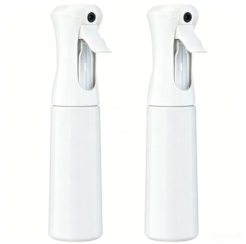 ZHIYE 2pcs Hair Spray Bottle, Continuous Water Mister Spray Bottle Empty, Aerosol Fine Mist Curly Hair Spray Bottle for Taming Hair in Morning, Hairstyling, Plants, Pets, Cleaning-5.4oz/160ml (White)