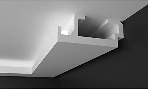 PROVISTON Bande lumineuse | Éclairage indirect | Baguette décorative | 195 x 80 x 1150 mm | XPS | Blanc | Haute qualité | Baguette en stuc | Moderne | Robuste | Durable | Résistant aux chocs | 11,5 m