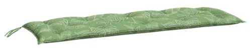 vidaXL Gartenbankauflage, Bankauflage Sitzkissen Outdoor, Polsterauflage Auflage für Gartenbank, Bankpolster Bankkissen, Blattmuster 150x50x7cm Oxford-Gewebe