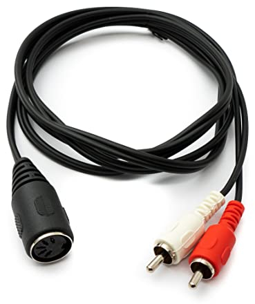 System-S Cavo RCA 2 RCA 150 cm femmina a DIN 5 poli, adattatore stereo, nero
