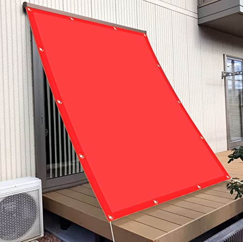 Schattennetz Sonnensegel 3 x 6 m 100% wasserabweisend 98% UV beständig Schattenspender Pergolaabdeckung mit Ösen und Befestigungsseile für Zaun Garten und Balkon, Rot