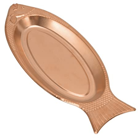 Plato para Servir Pescado, Plato en Forma de Pescado Plato de Pescado de Acero Inoxidable, Bandejas de Metal para Servir Alimentos Almacenamiento de Refrigerios para Restaurantes(17.7 inch)