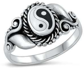 Joyara Sterling Silber 925 Yin Yang Ring 62