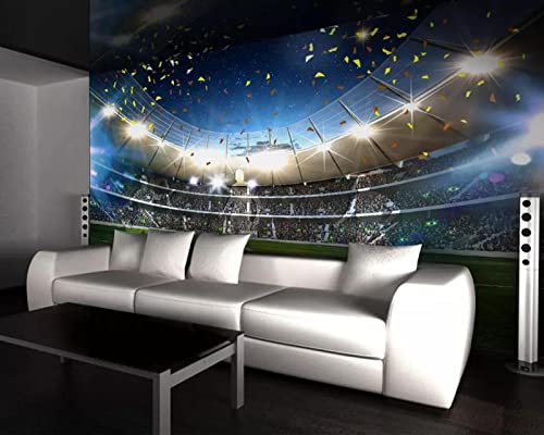 MIWEI Wallpaper Papier Peint Panoramique Immense Terrain De Foot Papier Peints Intissé Decoration Murale Chambre Salon 400x280cm-M202879