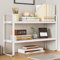 Scaffale organizer da scrivania, scaffale da scrivania in legno, libreria da scrivania (bianco + bianco)