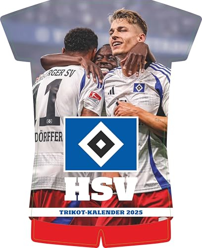 N NEUMANNVERLAGE - Hamburger SV 2025 Trikotkalender, 34,1x42cm, Fußball-Kalender mit Motiven der Stars, Fan-Kalender mit Fußball-Highlights, Spiralbindung und internationales Kalendarium