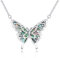 CUOKA MIRACLE Schmetterling Kette 925 Sterling Silber Abalone Anhänger für Damen Mädchen Halskette Schmuck für Kinder