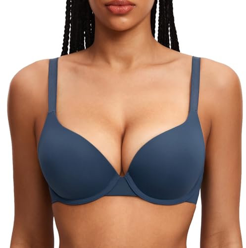 DOBREVA Donna Reggiseno Push Up Imbottito con Ferretto Coppa Piena Invisibile Convertibile Sargassi 3C