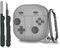 RFUNGUANGO Case for Samsung Galaxy Buds 2/Pro/Live/FE, Gaming Console Themed Soft Silicone Full-Body Protective Case With Cleaner Kit, Light Grey