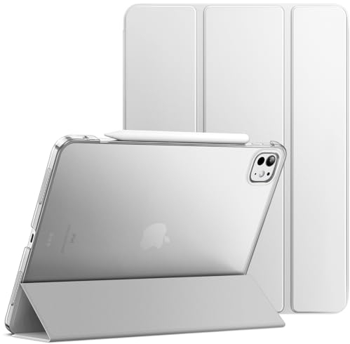 JETech Funda para iPad Pro 11 Pulgadas M5/M4 2025/2024 (6.ª/5.ª Generación), Carcasa Slim Soporte Caparazón Trasera Dura Inteligente con Auto-Sueño/Estela (Plata)