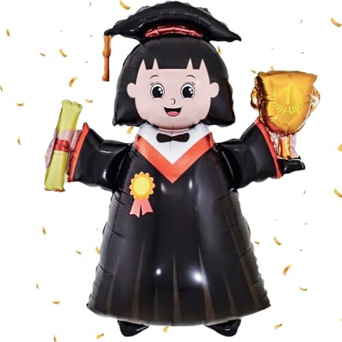 AUNGKWANG 1 Stück Abschluss-Aluminiumfolien-Ballon, Abschluss-Trophäe für weibliche Klassenkameraden, Abschluss-Ballon, Abschluss-Dekoration, Abschluss-Zertifikat, Geschenk-Ornamente