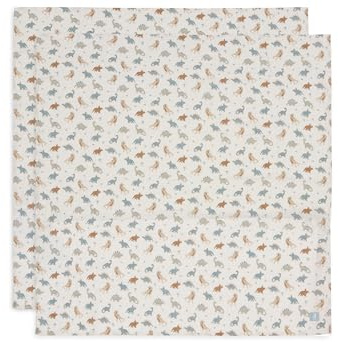 Jollein 535-852-67100 Mulltücher Swaddle 2er Set Dino - Roarsome (115x115 cm)