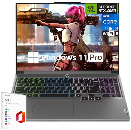 Lenovo Legion 5i 16 Gaming Laptop, 16 Inch WQXGA 165Hz, Intel i9-14900HX, GeForce RTX 4060, 32GB DDR5 RAM, 1TB SSD, Backlit KB, Windows 11 Pro, Office 2024 Lifetime License, w/Jawfoal Accessories