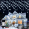 Possily Eisregen Lichterkette Außen Weihnachtsbeleuchtung 6,4m 200LEDs IP65 Wasserdicht LED Lichtervorhang Aussen mit Timer, Weihnachtslichterkette 8Modi für Balkon Fenster Geländer Weihnachten Deko-K