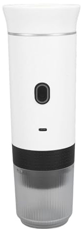 Yanmis Tragbare Elektrische Kaffeemaschine, USB-wiederaufladbare Auto-Kaffeemaschine, Handkaffeemaschine für Camping, Reisen, Outdoor, Büro, Schlank, Kompakt und Leicht (White)