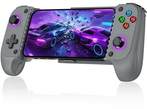 Manette de jeu pour iPhone/Android avec joystick Hall, manette de jeu mobile sans fil RVB compatible Xbox Cloud, Steam Link, Call of Duty, Roblox, Minecraft, Cloud iOS Android