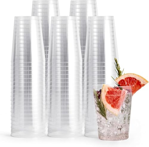 MATANA 250 Premium Plastikbecher, Partybecher, Trinkbecher (285ml / 10oz) – Hartplastik Becher, Kunststoffbecher, Mehrwegbecher, Cocktailgläser, Plastikgläser für Hochzeiten & Partys