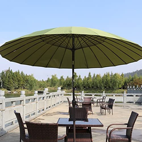 QXIWAOE Sonnenschirm Shanghai Strandschirm Ø 2,64 m Marktschirm mit Kurbel Gartenterrassenschirm Runder Sonnenschirm für den Außenbereich, Sonnenschutz neigbar (Farbe: Grün)