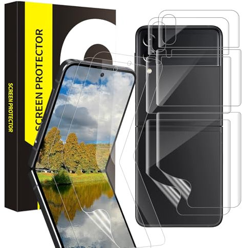 Bodyguard Verre Trempé pour Samsung Galaxy Z Flip 4 5G, TPU Film de Protection Ultra-Mince, Film protecteur Arrière, pas de bulles, Anti Rayures, Ultra HD Galaxy Z Flip 4 protection écran-2 pièces