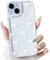 NITITOP Compatible with iPhone 15 Case Cute Clear White Durable Ribbon Bowknot Pattern for Girls Women Soft TPU Transparent Full Camera Lens Shockproof Protective Phone Cover - White