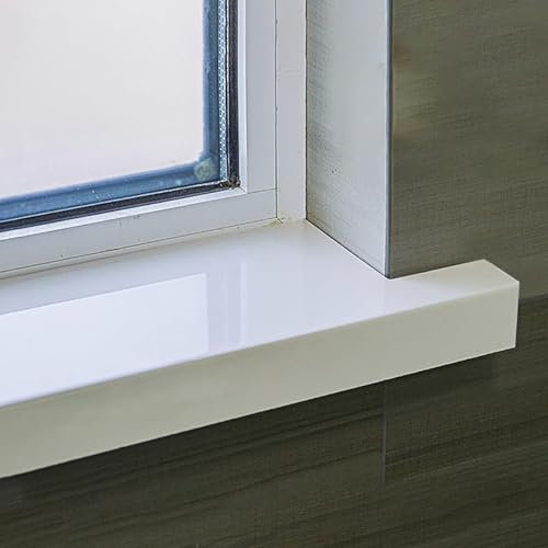 Protezione Davanzale Finestra Bianco Brillante Allargamento Protezione Davanzale Finestra, Copertura Bovindo per Cucina/Veranda, Ripiano Liscio Pannelli di Estensione Davanzale Finestra(150cm x 30cm