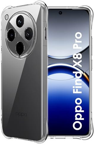 FDHYFGDY Funda para OPPO Find X8 Pro 5G Carcasa, Funda de Silicona Transparente a Prueba de Golpes, Funda de Parachoques de TPU Suave y Transparente