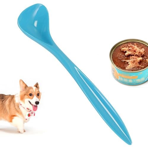 1 Pcs Pet Long Handle Spoon Dog Food Fork Plastic Special Curved Dog Cat Can Tin Food Mixing Spoon