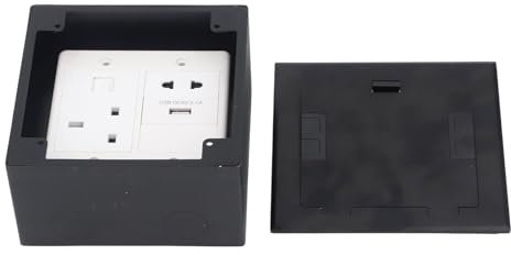 Stainless Steel Recessed Floor Outlet Box, 16A 3 Prong 2 Holes USB Computer Port, High Temp, for Mall, Home Decoration, 4S Store, Office