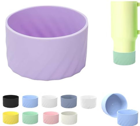 Silicone Boot for Stanley 40 30 oz, Protective Silicone Boot for Stanley Tumblers, Cup Bottom Sleeve Bottom Protector for Stanley 7.5cm 2.95 inch Diameter Water Bottle Accessories (Purple B)