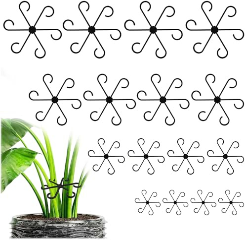 16 Stück Pflanzenstütze Staudenhalter, Pflanzenhalter Pflanzenklammern, pflanzenstützen für zimmerpflanzen,Wiederverwendbarer Pflanzenstützen Ring für Monstera Pflanzen, Blume Rosen Tomaten (Schwarz)
