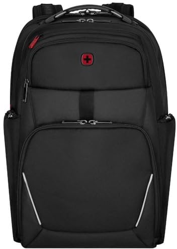WENGER Meteor Brief Sacoche à bandoulière pour portable, Notebook jusqu’à 17’’, Poche tablette, Mallette, 22 l, Bureau Affaires Fac, Noire 653498