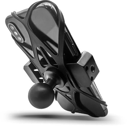 Support de téléphone en alliage d'aluminium avec adaptateur de tête sphérique de 25 mm compatible avec les supports RAM de taille B et support de téléphone de vélo moto pour smartphone de 4,7 à 7,2
