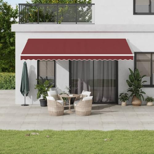 Juroupi Tenda da Sole Retrattile Manuale Bordò 500x300 cm-3215297