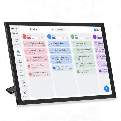 SENECESLI 10.1 Zoll WIFI Digitaler Kalender Wand + Digital Bilderrahmen 2 in 1, Elektronischer Wandkalender Familienplaner mit 32GB+1GB Speicher, Touchscreen Intelligenter Tischkalender Terminplaner