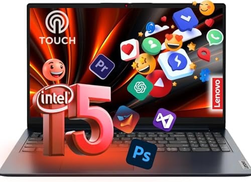 Lenovo IdeaPad 15.6 FHD Touchscreen Business Laptop with Lifetime Web Office 365 - Intel 13th 10-Core i5 (Outperforms i7-1255U) - 16GB RAM, 256GB SSD+512GB External, WiFi 6, 10HR Battery, 720p Camera
