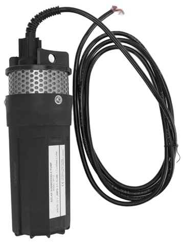 6.5L Solar - Brunnenpumpe, 12V DC Tauchpumpe, Hohe Leistung, Korrosionsfest, Für Bewässerung und Teich - Trockenlaufschutz, Solarbetrieben, Für Landwirtschaft und Fernwasserbedar (Schwarz)