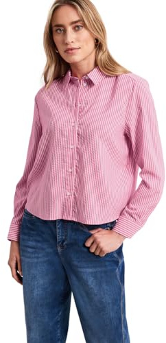 Street One Damen Langarm Bluse aus Seersuckerqualität