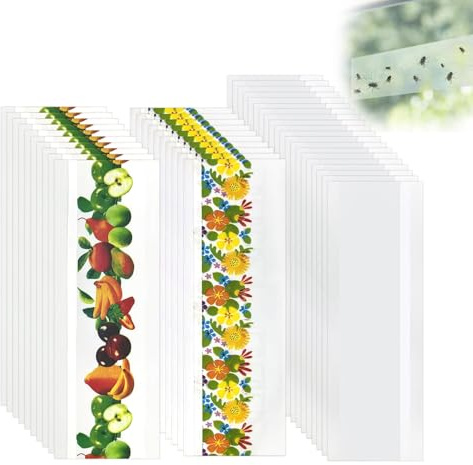 40 Stück Fenster Fliegenfalle,Fruchtfliegenfalle Klebefalle,Transparente Fliegenfänger Klebestreifen,Fliegenfalle Innenbereich,FliegenfalleFenster,Obstfliegenfalle,FliegenköderfürFenster,Fliegenabwehr