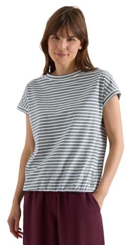 Cecil Kurzarm T-Shirt mit elastischem Saum deep Petrol Blue XXL