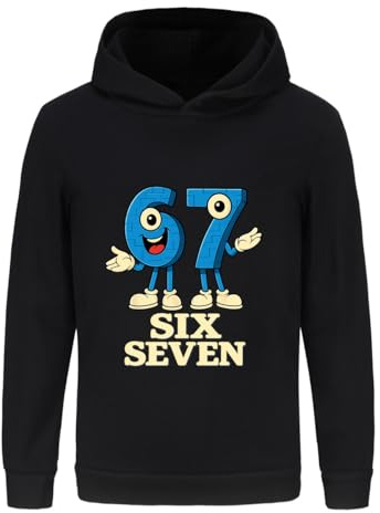 SharkBebe Boys MEME Hoodies Six Seven Sweatshirts Game Jumper 67 Kids Cotton Pullover Top Hoodie Ages 4-13 Years