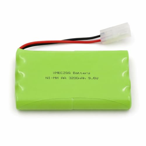 XMECZQQ 9.6V 3200mAh NI-MH Akku, Wiederaufladbarer AA-Akku-Pack mit KET-2P Stecker für RC Auto, Spielzeugfahrzeuge, Roboter, Haushaltsgeräte, Ersatzakku