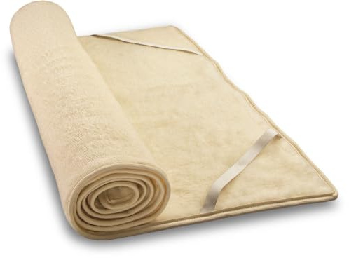 Woll-Kinder-Plüschunterbett aus Schafschurwolle und Baumwolle 40x80 cm, Baumberger. Matratzenauflage, Matratzenschoner