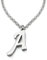 COOLSTEELANDBEYOND Name Initiale Alphabet Buchstaben A bis Z Anhänger Edelstah Halskette für Damen Herren mit 50cm Stahl Seil-Kette - A