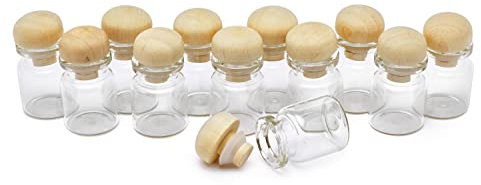 VBS Mini-Glasflaschen Flaschen-Minis 12 Stück 8ml Flaschen Korken Mitgebsel