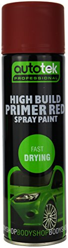 Autotek ATOHBPR500 High Build Primer Spray Paint, Red, 500 ml