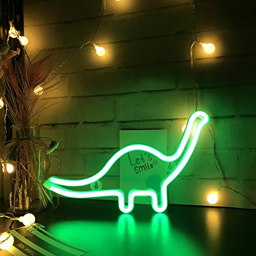 Nordstylee LED-Neon Lichtschild, Dinosaurier, Seestern-Schild, Nachtlicht, Wanddekoration, Heimdekoration, Licht für Kinderzimmer, Schlafzimmer, Geburtstag, Hochzeit, Party, Geschenk,Dinosaurier-Grün