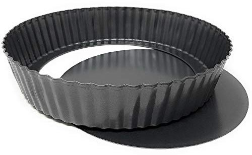 MGE - Tarteform - Quicheform - Tortenbodenform - Gekräuselte Backform für Kuchen - Karbonstahl - Antihaftbeschichtung - Ø 32 cm