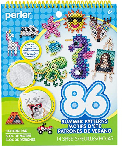 Perler 80-22860 Beads Summertime Pattern Anleitung für Fuss, 86 Muster, Papier, Sommerspaß